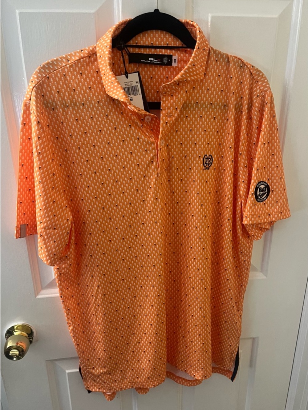 RLX Ralph Lauren Orange Short-Sleeve Polo Shirt Medium NWT